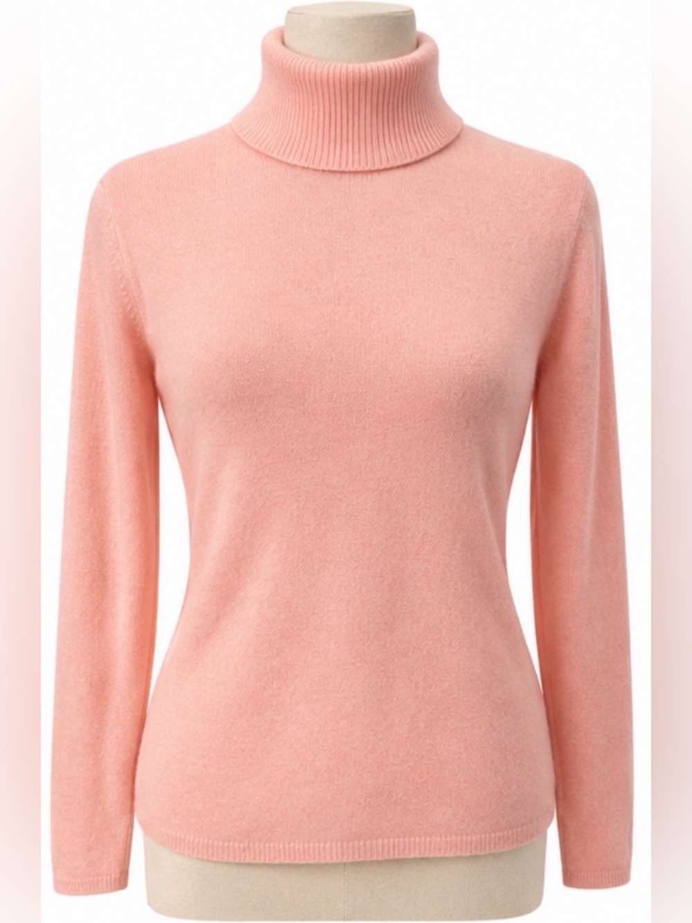 Samantha Taylor 100% Cashmere Turtleneck Sweater Pink Size Small Soft Luxury
